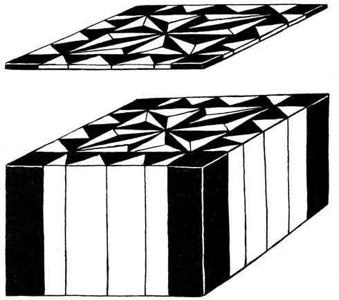 Рис. 49. Схема выполнения чертозианской мозаики