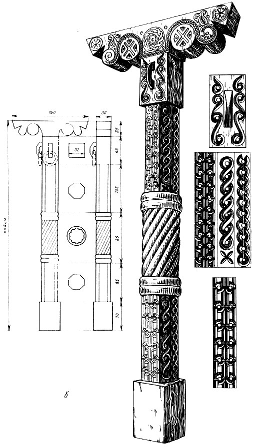 Рис. 69 б. Общий вид столба в мечети с. Рича, XI-XII вв