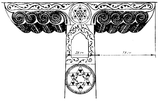 Рис. 118. Столб третьего (универсального) типа в мечети с. Луткун Ахтынского р-на, XI-XII вв