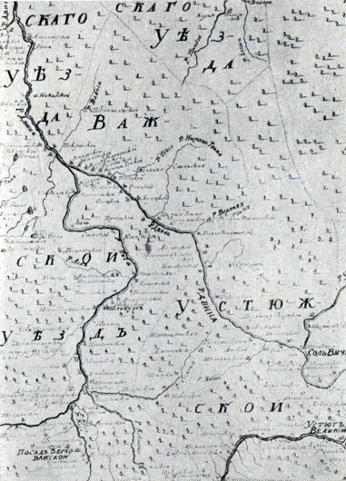 3. Так выглядела карта Устюжской провинции Севера в атласе 1745 года